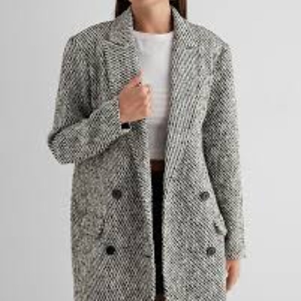 Express Black and White Tweed Blazer Size Small